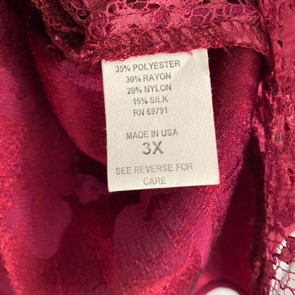 VIOLET KAY VINTAGE Embroidered Lace Mix Print Silk Beaded BoHo Kimono Size 3X - Picture 7 of 7